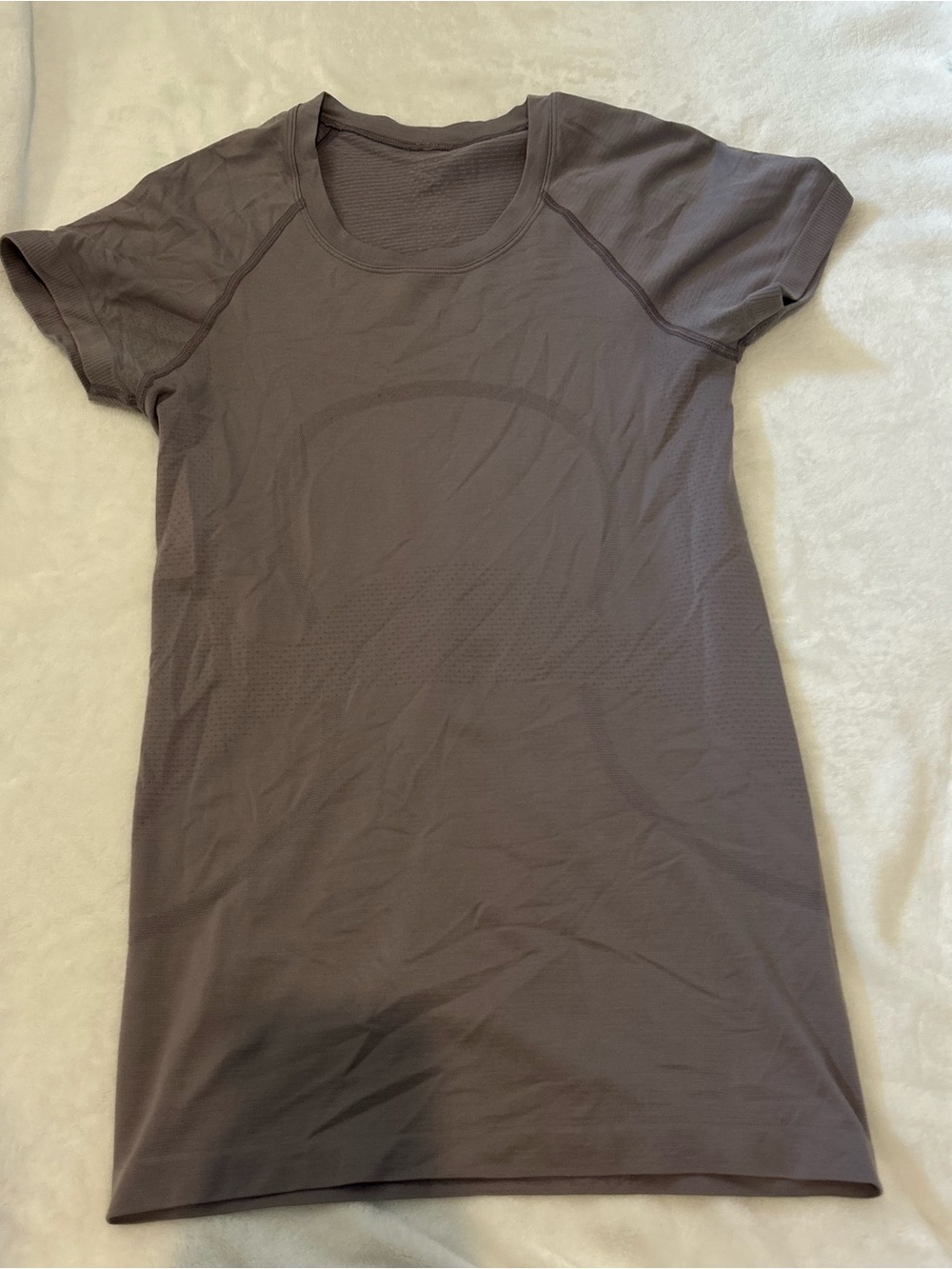 Purple Lululemon swiftly tech shirt full length